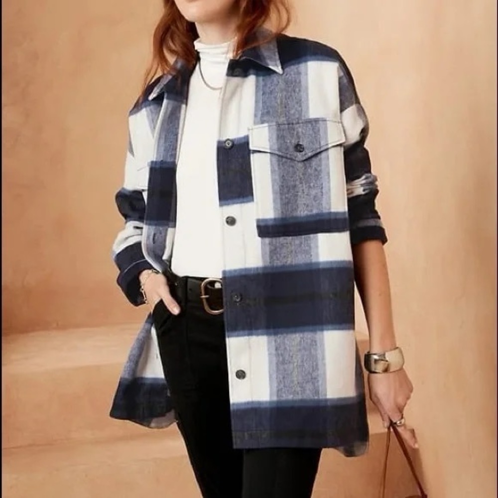 COPY - Banana Republic Factory | Cozy Plaid Shirt Jacket